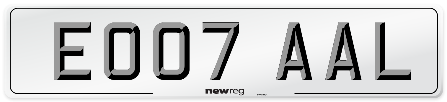EO07 AAL Number Plate from New Reg